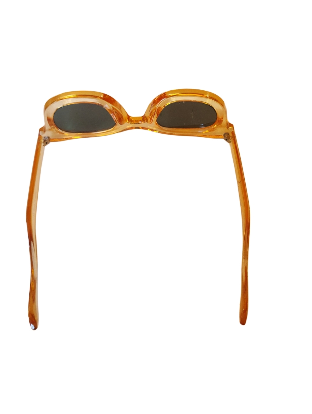 Amber Orange Thick Retro Transparent Frame Sunglasses Polarized Lens - Picture 4 of 4